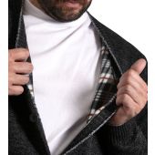 D555 Mens Big Size Button Cardigan With Fine Fleece Lining
