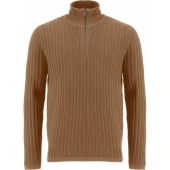 Fynch Hatton Mens Big Size Rib Cotton Turtle Neck With Quarter Zip Sweater