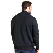 D555 Mens Big Size Fine Fleece Lined Cable Front And Zip Front Cardigan
