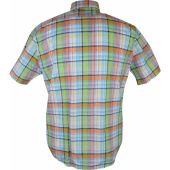 Kings Road Mens Big Size Check Casual Cotton Short Sleeve Shirt