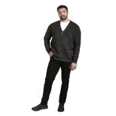 D555 Mens Big Size Button Cardigan With Fine Fleece Lining