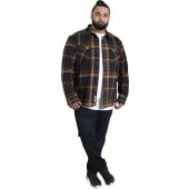 D555 Mens Big Size Brush Cotton Check Overshirt
