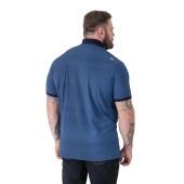 D555 Mens Big Size All Over Print With Contrast Collar And Cuff Short Sleeve Polo With Chest Pocket