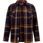 D555 Mens Big Size Brush Cotton Check Overshirt