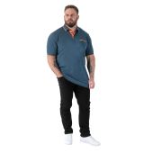 D555 Mens Big Size Pique Polo With Contrast Collar And Cuffs With Chest Pocket