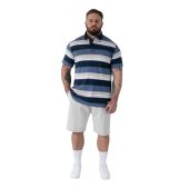 D555 Mens Big Size Stripe Short Sleeve Rugby Polo