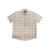 Kings Road Mens Big Size Casual Check Cotton Short Sleeve Shirt