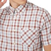 Ben Sherman Mens Big Size Button Down Collar Gingham Check Casual Short Sleeve Shirt