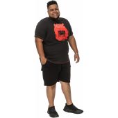 D555 Mens Big Size AC DC Print Cotton Crew Neck T Shirt