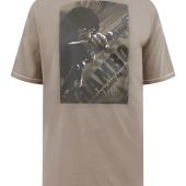 D555 Mens Big Size Rambo Print Crew Neck T Shirt