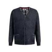 D555 Mens Big Size Button Cardigan With Fine Fleece Lining