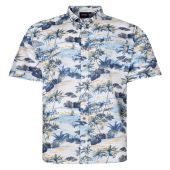 Espionage Mens Big Size Palm Print Casual Short Sleeve Shirt