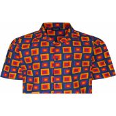 Espionage Mens Big Size Retro Pattern Casual Short Sleeve Shirt With Breast Pocket