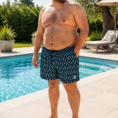 Espionage Mens Big Size Lobster Print Swim Short