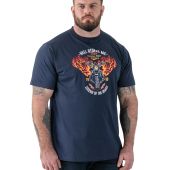 D555 Mens Big Size Hell Riders Print Cotton Crew Neck T Shirt