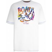 D555 Mens Big Size Bondi Beach Print Cotton Crew Neck T Shirt