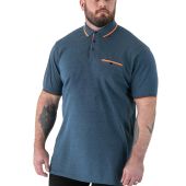 D555 Mens Big Size Pique Polo With Contrast Collar And Cuffs With Chest Pocket