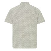 Blend Mens Big Size Linen Mix Palm Tree Print Short Sleeve Shirt
