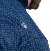 D555 Mens Big Size All Over Print With Contrast Collar And Cuff Short Sleeve Polo With Chest Pocket