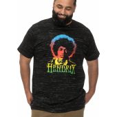 D555 Mens Big Size Hendrix Print Crew Neck Cotton T Shirt