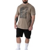 D555 Mens Big Size Rambo Print Crew Neck T Shirt