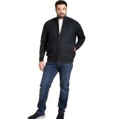 D555 Mens Big Size Fine Fleece Lined Cable Front And Zip Front Cardigan
