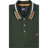 Mish Mash Mens Big Size Cotton Pique Polo With Pattern Contrast Collar And Cuff