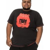 D555 Mens Big Size AC DC Print Cotton Crew Neck T Shirt