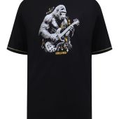 D555 Mens Big Size Gorilla Rock Print Crew Neck T Shirt