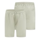 D555 Mens Big Size Stretch Pique Elasticated Waist Shorts With Pin Tuck Front