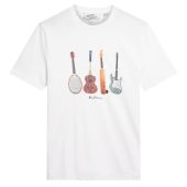 Ben Sherman Mens Big Size Guitar Print Crew Neck T Shirt