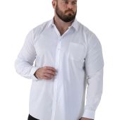 D555 Mens Big Size Stain Resistant Stretch Cotton Formal Long Sleeve Shirt
