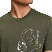 Ben Sherman Mens Big Size Earphone Print Crew Neck T Shirt