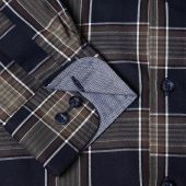 Douglas+Grahame Mens Big Size Big Check Button Down Collar Casual Long Sleeve Shirt