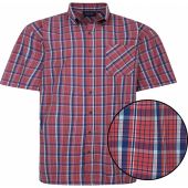 Espionage Mens Big Size Short Sleeve Check Shirt With Button Down Collar And Chest Pocket