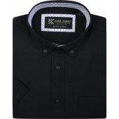Kam Mens Big Size Premium Oxford Button Down Collar Short Sleeve Shirt With Breast Pocket
