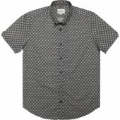 Ben Sherman Mens Big Size Block Geo Print Cotton Button Down Collar Short Sleeve Casual Shirt