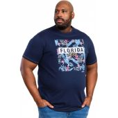 Duke Mens Big Size Florida Life Print Crew Neck T Shirt