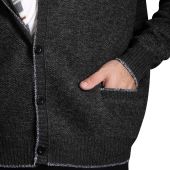 D555 Mens Big Size Button Cardigan With Fine Fleece Lining