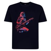 Espionage Mens Big Size Abstract Guitarist Crew Neck TShirt