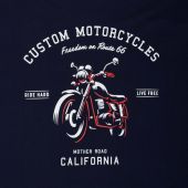 Ed Baxter Mens Big Size Custom Motorcycle Print Crew Neck T Shirt