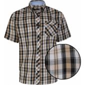 Kam Mens Big Size Casual Check Button Down Short Sleeve Shirt