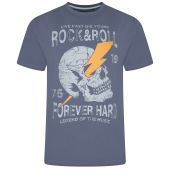 Kam Mens Big Size Rock N Roll Skull Printed Tee