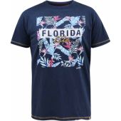 Duke Mens Big Size Florida Life Print Crew Neck T Shirt