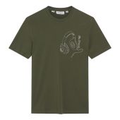 Ben Sherman Mens Big Size Earphone Print Crew Neck T Shirt
