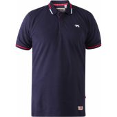 Duke Mens Big Size Sloane Cotton Pique Short Sleeve Polo With Collar And Cuff Trim