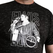 D555 Mens Big Size Elvis Print Crew Neck T Shirt