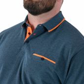 D555 Mens Big Size Pique Polo With Contrast Collar And Cuffs With Chest Pocket