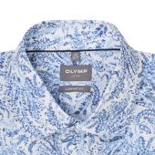 Olymp Mens Big Size Comfort Fit Paisley Print Non Iron Egyptian Cotton Casual Short Sleeve Shirt