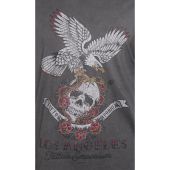 Kam Mens Big Size Crew Neck Skull And Eagle TShirt